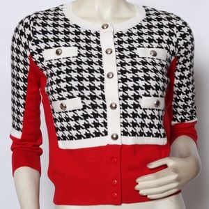 Rondina Houndstooth Cardigan Sweater